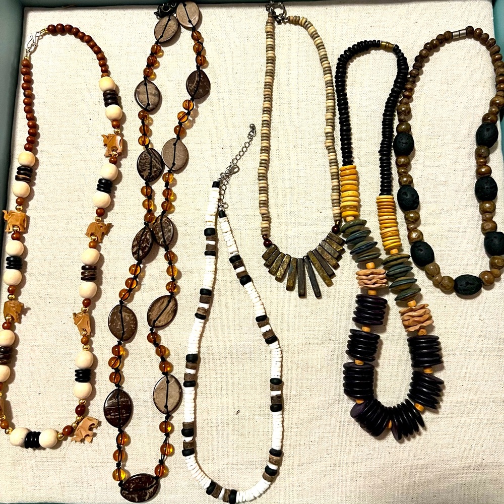 Bundle of “wood” necklaces